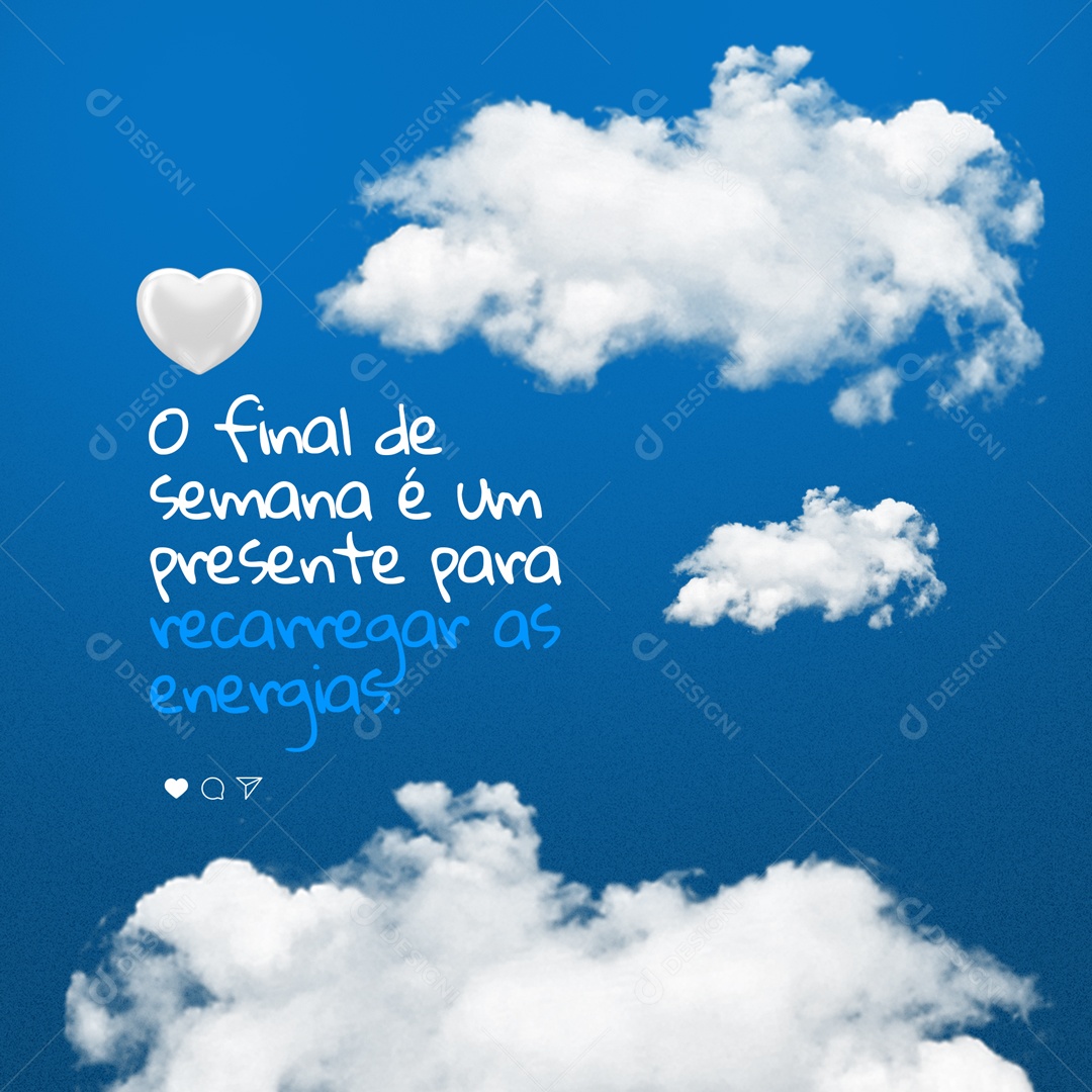 Frase Motivacional Final de Semana Social Media PSD Editável