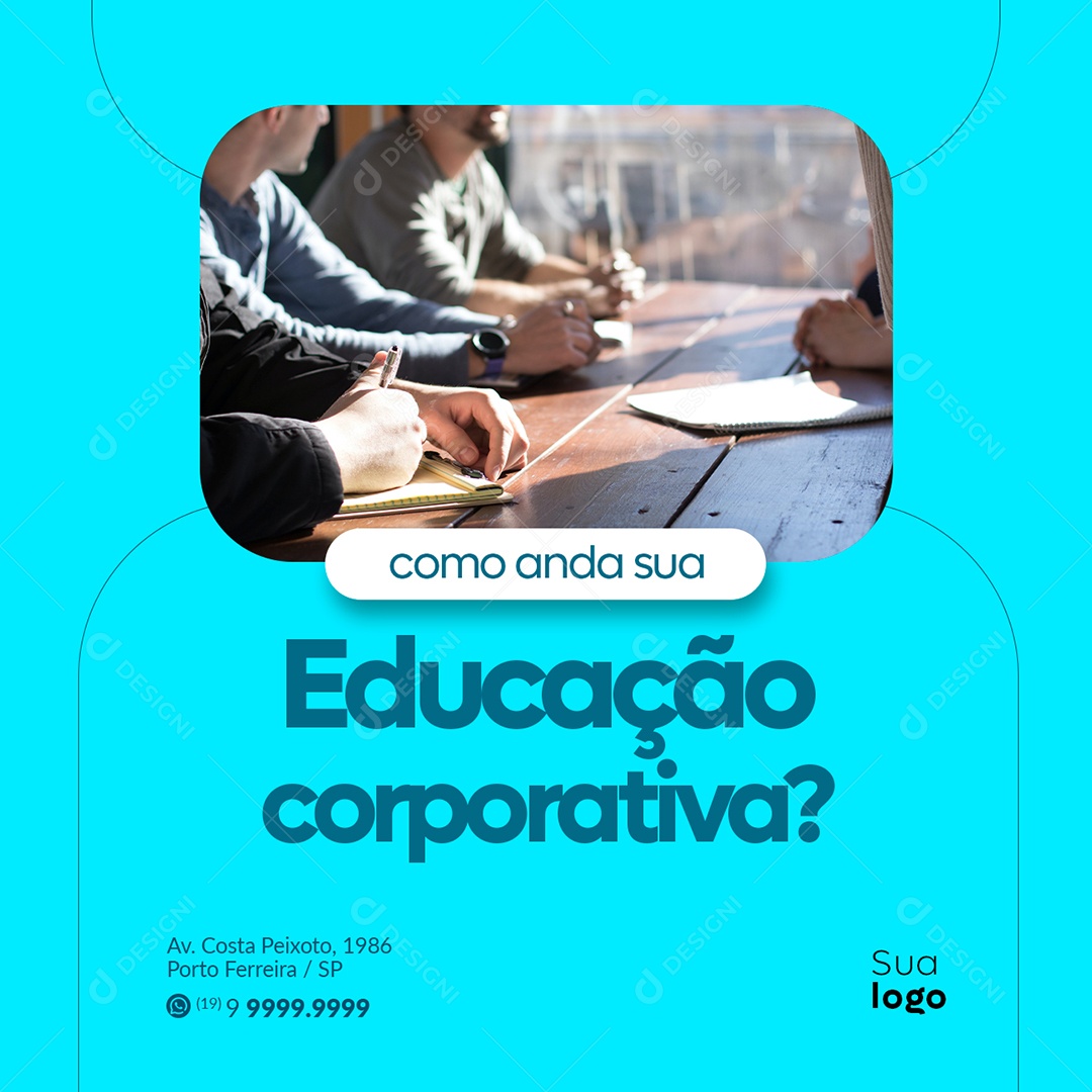 Como Anda sua Educação Corporativa Recursos Humanos Social Media PSD Editável