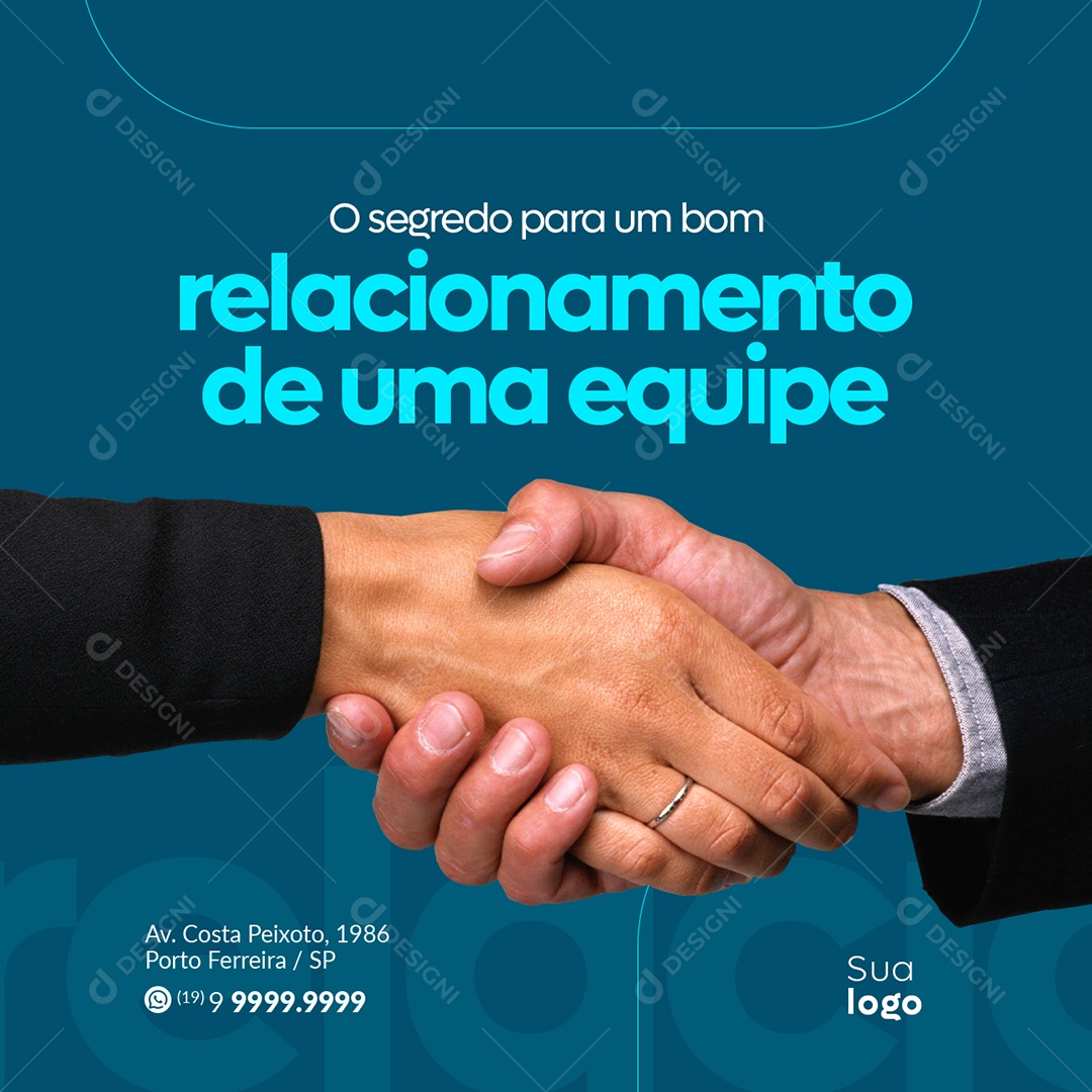 O Segredo Para um Bom Relacionamento de Uma Equipe Recursos Humanos Social Media PSD Editável