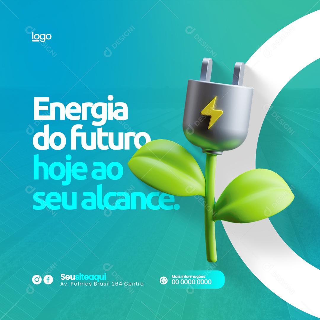 Energia do Futuro Hoje ao Seu Alcance. Energia Solar Social Media PSD Editável