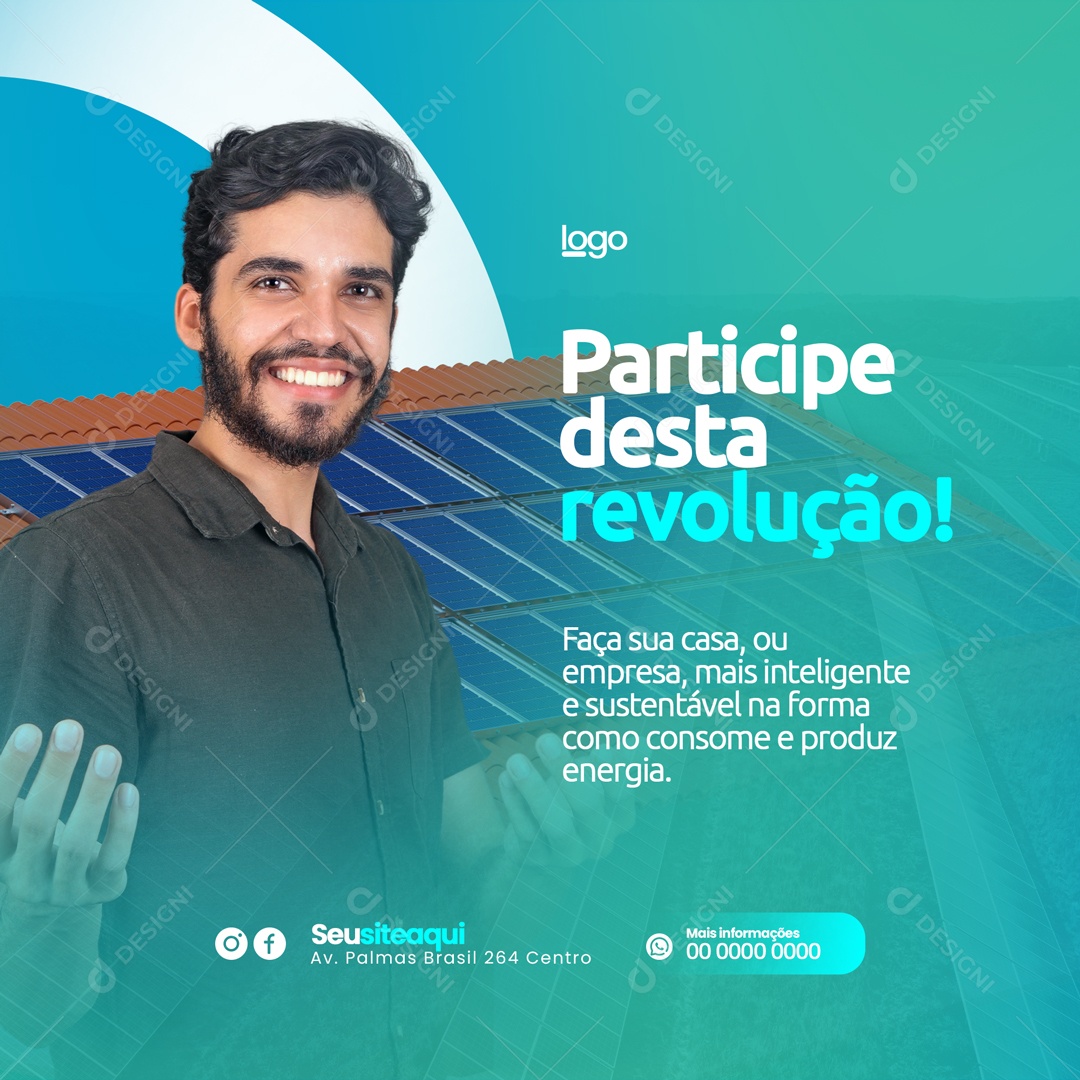 Participe Desta Revolução! Energia Solar Social Media PSD Editável