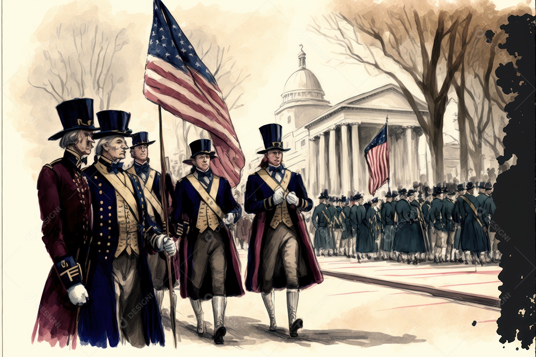 Fundo de celebração do dia do presidente americano. Banner, cartaz, cartão de felicitações. Ilustração