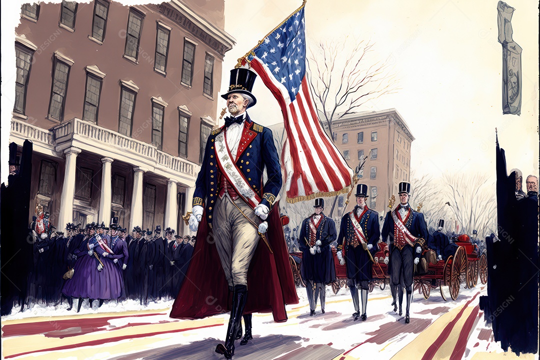 Fundo de celebração do dia do presidente americano. Banner, cartaz, cartão de felicitações. Ilustração