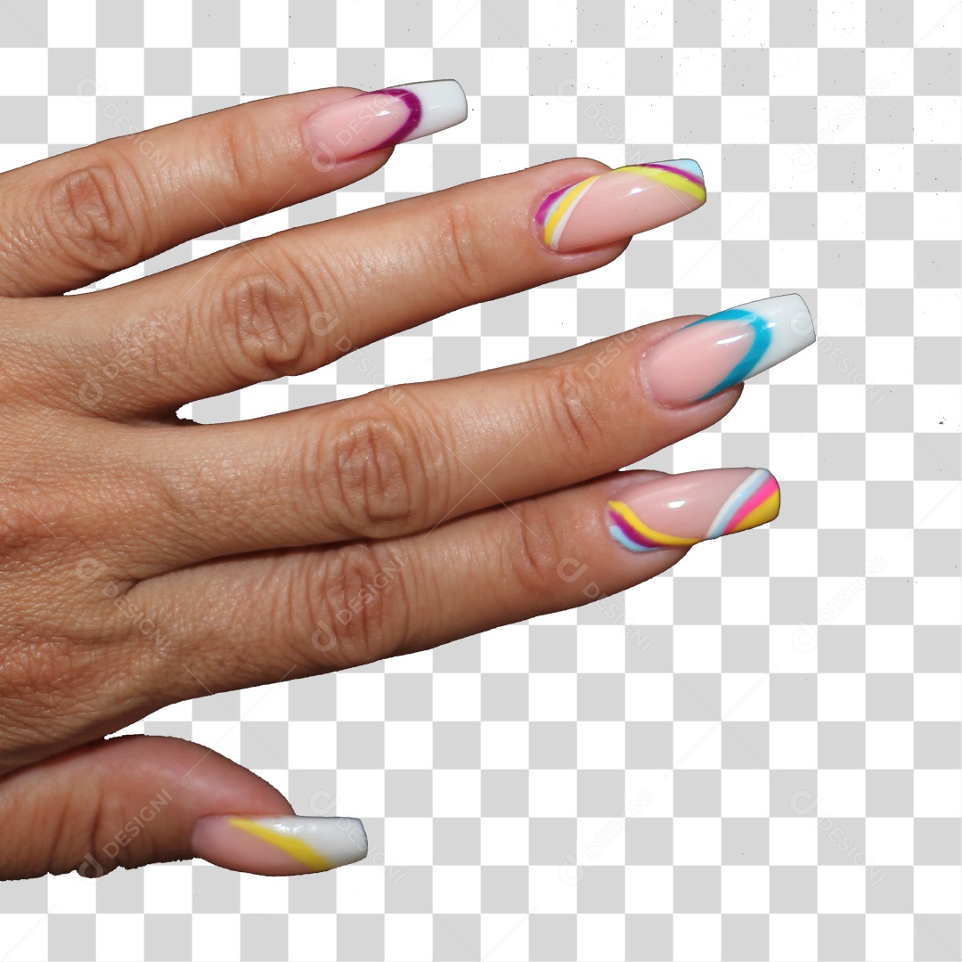 Mão Com Unhas Acrigel PNG Transparente