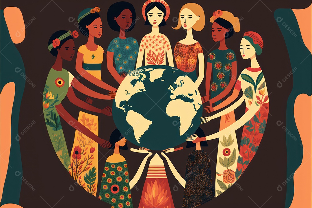 Plano de fundo em comemoração ao Dia Internacional da Mulher. Banner, cartaz, cartão de felicitações. Ilustração