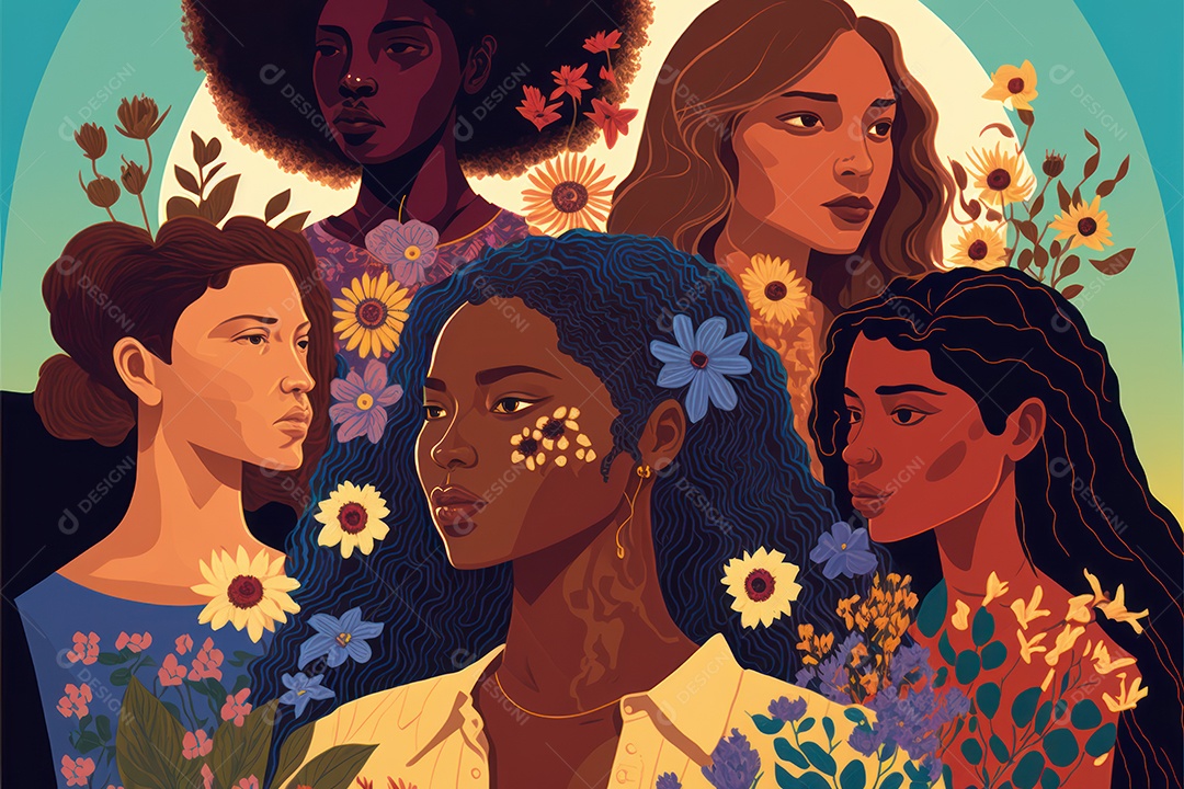 Plano de fundo em comemoração ao Dia Internacional da Mulher. Banner, cartaz, cartão de felicitações. Ilustração