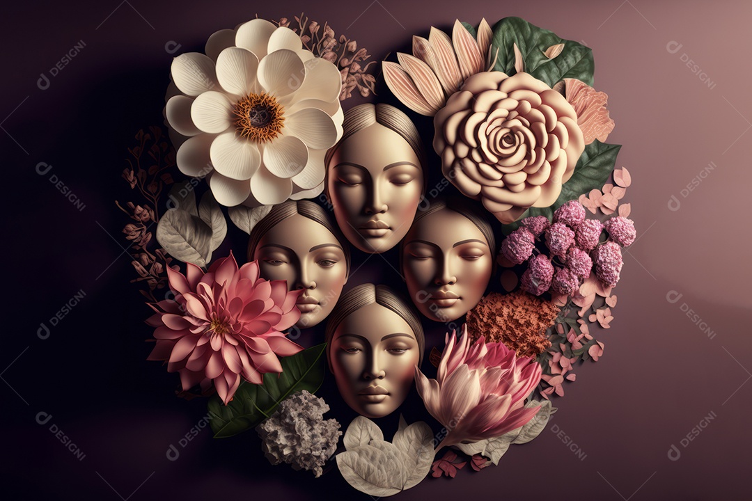 Plano de fundo em comemoração ao Dia Internacional da Mulher. Banner, cartaz, cartão de felicitações. Ilustração