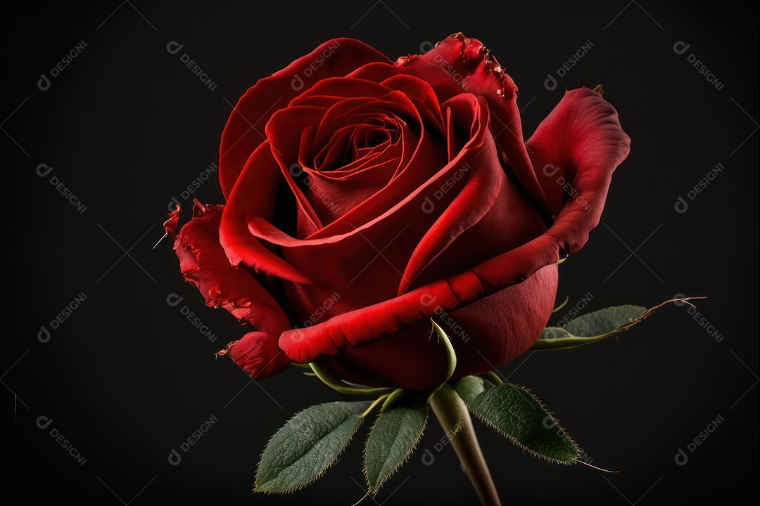 Linda rosa vermelha e detalhes para fundo romântico