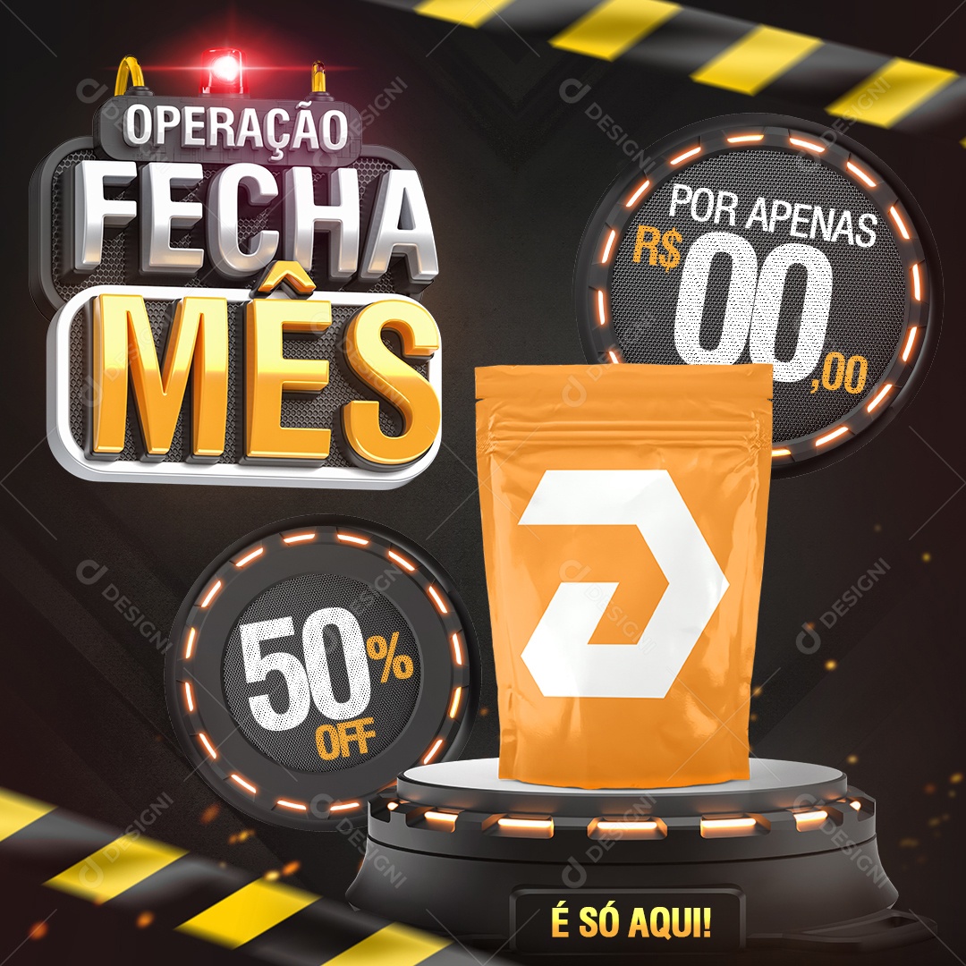 Operação Fecha Mês Venha Conferir Social Media PSD Editável