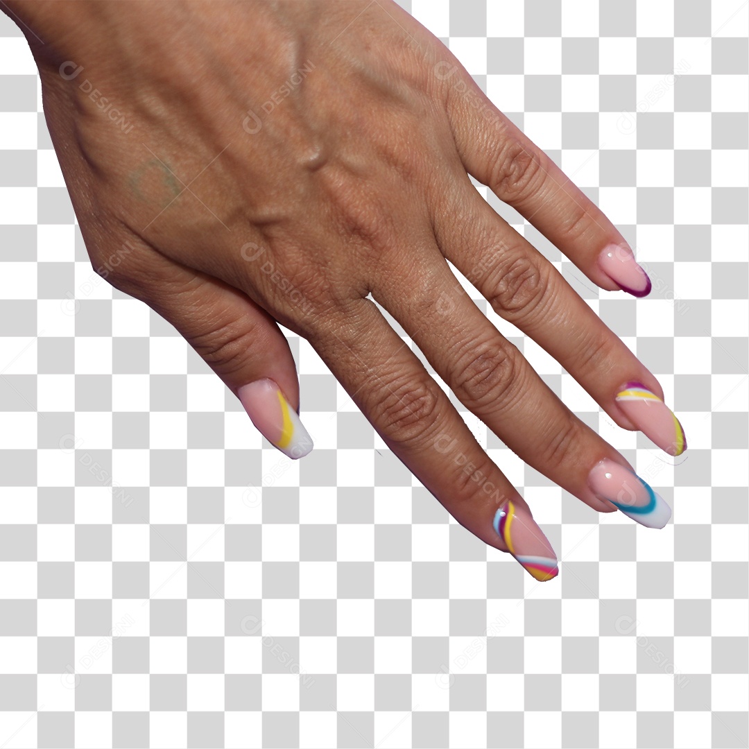 Mão Com Unhas Acrigel PNG Transparente