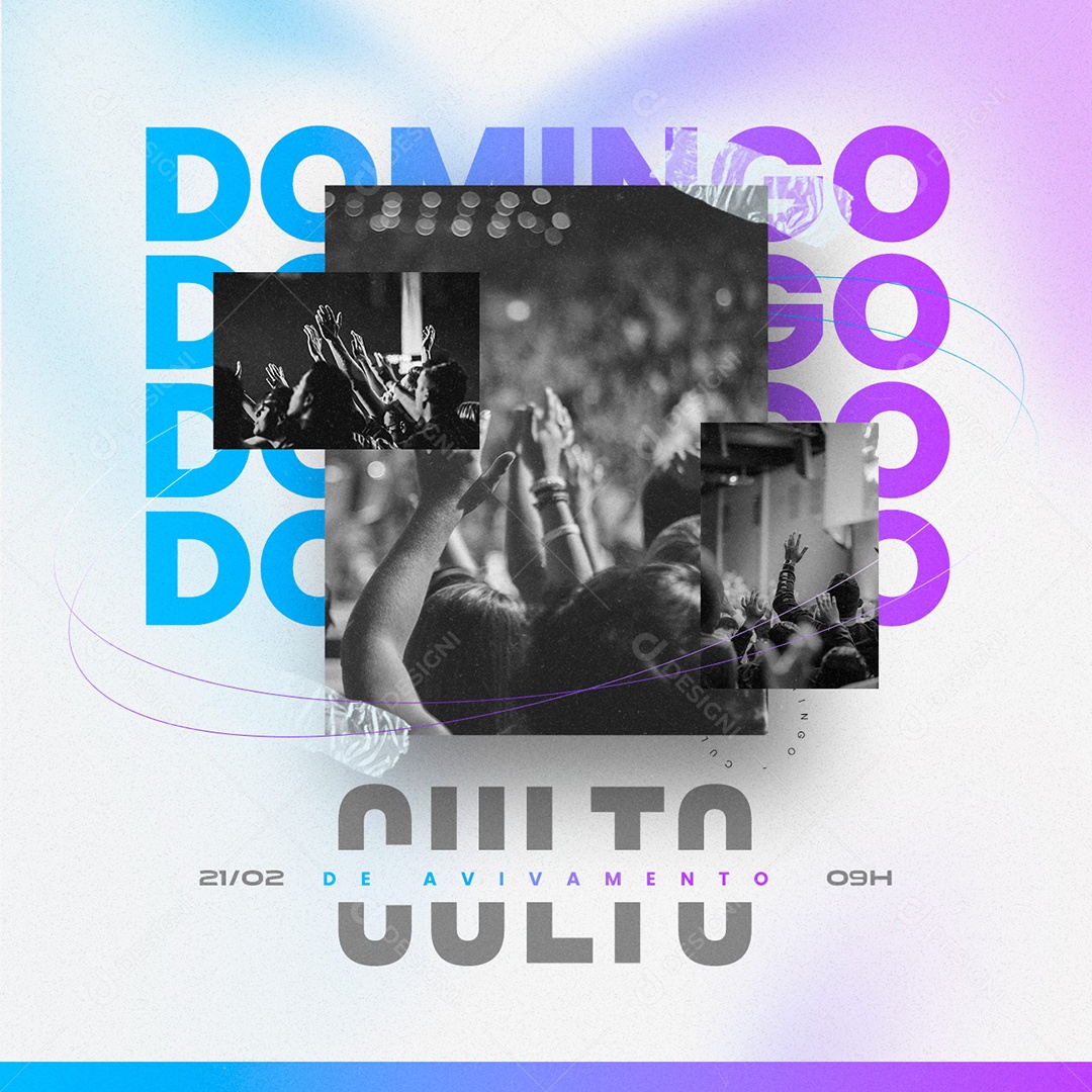 Culto de Avivamento Gospel Igreja Social Media PSD Editável