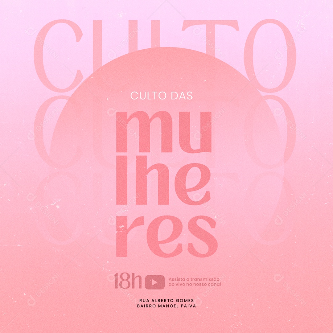 Culto das Mulheres Igreja Gospel Social Media PSD Editável