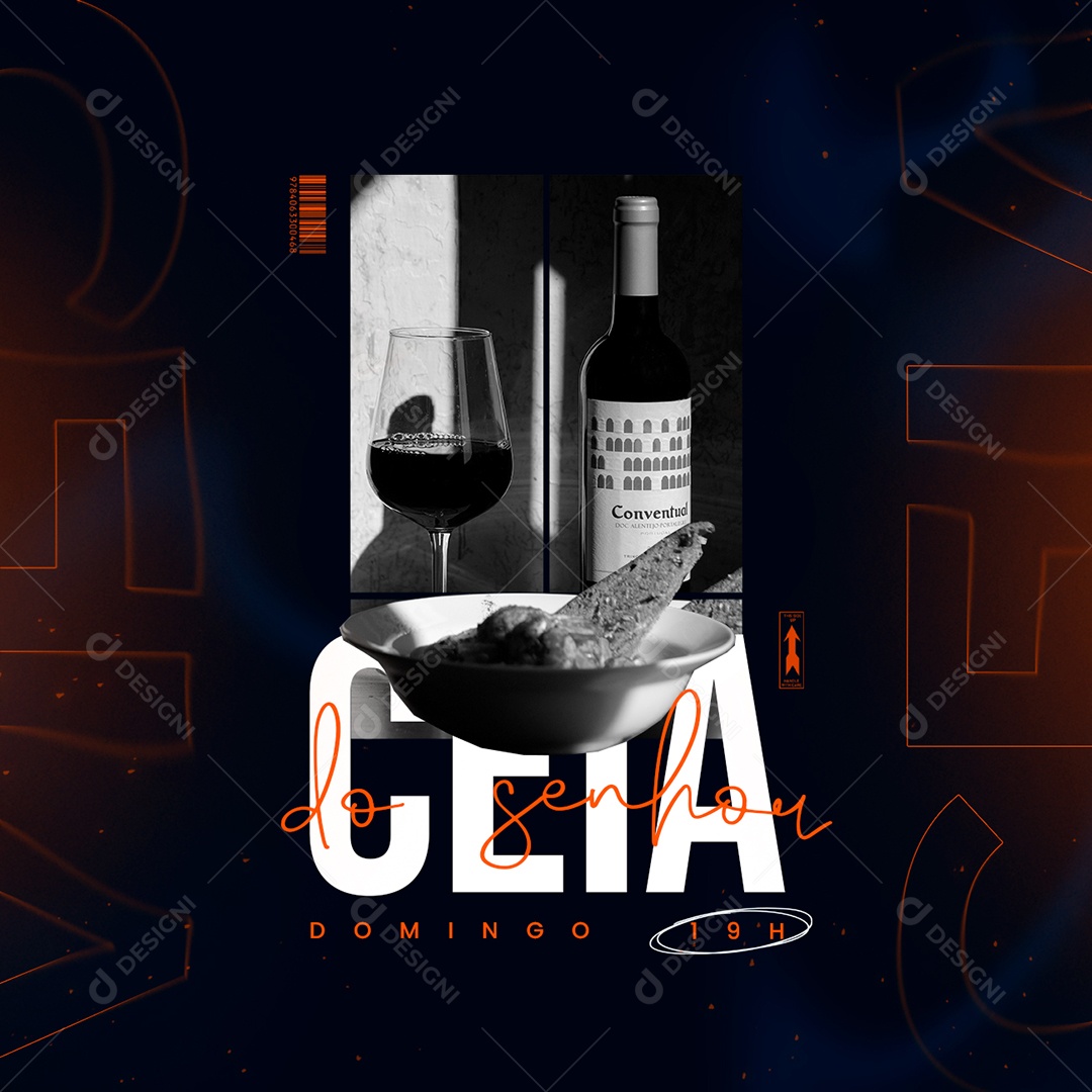 Ceia do Senhor Gospel Flyer Social Media PSD Editável