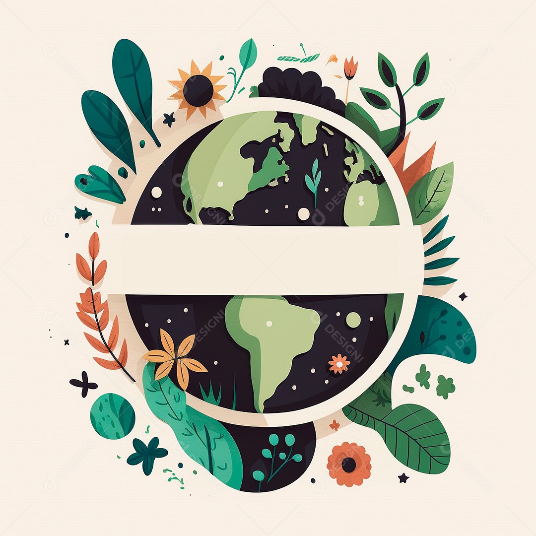 Símbolo do globo terrestre de ilustração do dia da terra dos desenhos animados de design plano. IA gerada. conceito de data comemorativa