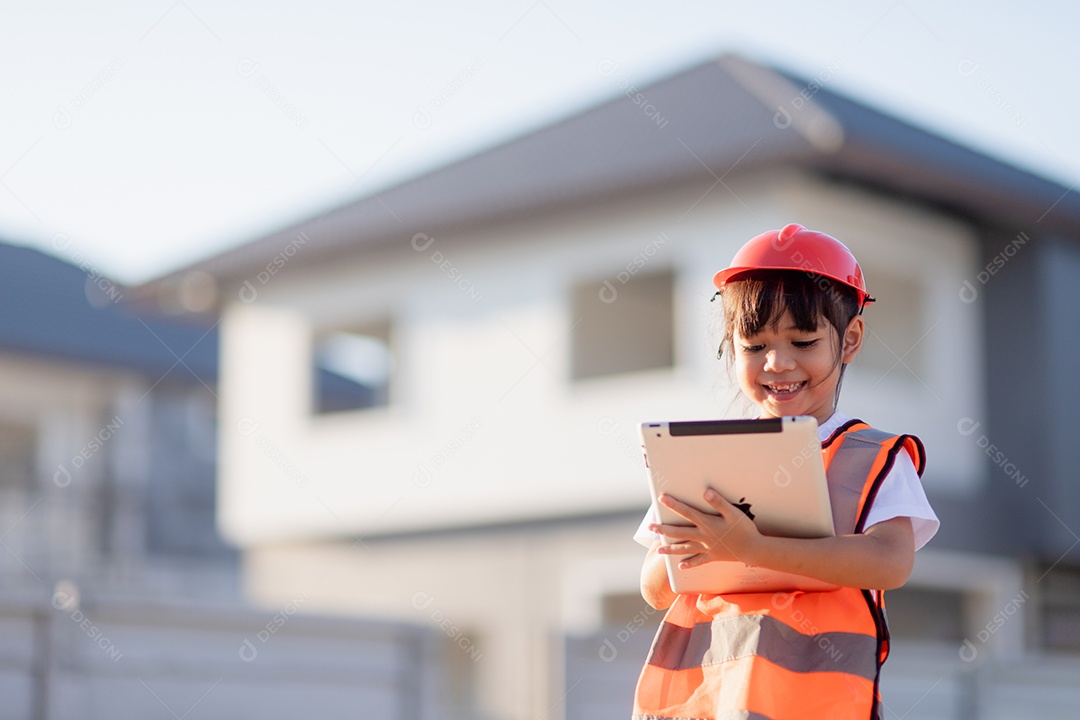 Menina asiática futuros engenheiros