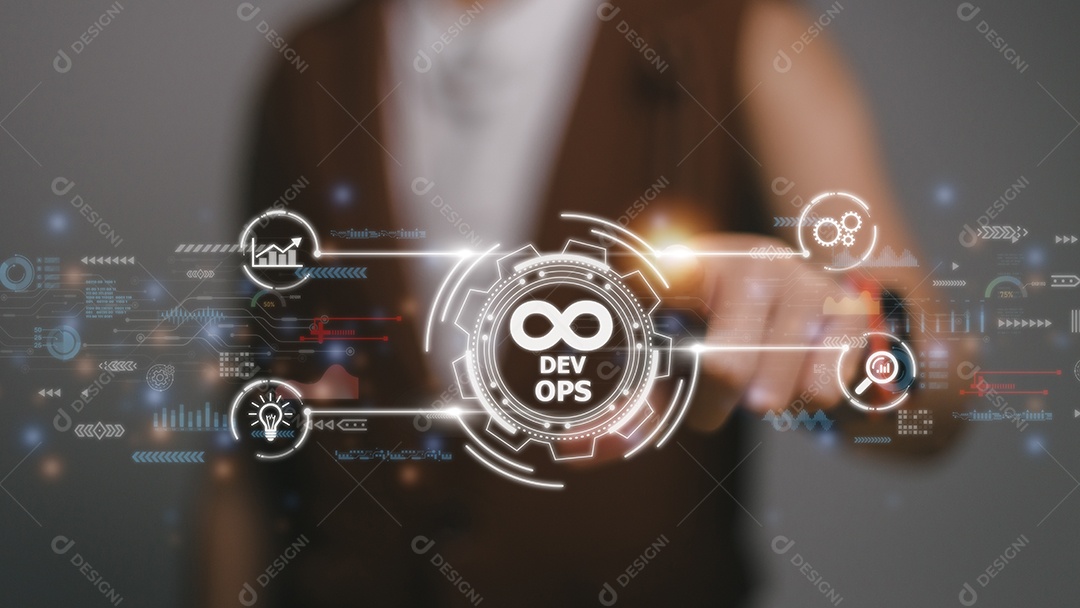 Conceito de DevOps, desenvolvimento de software e operações de TI, programação ágil