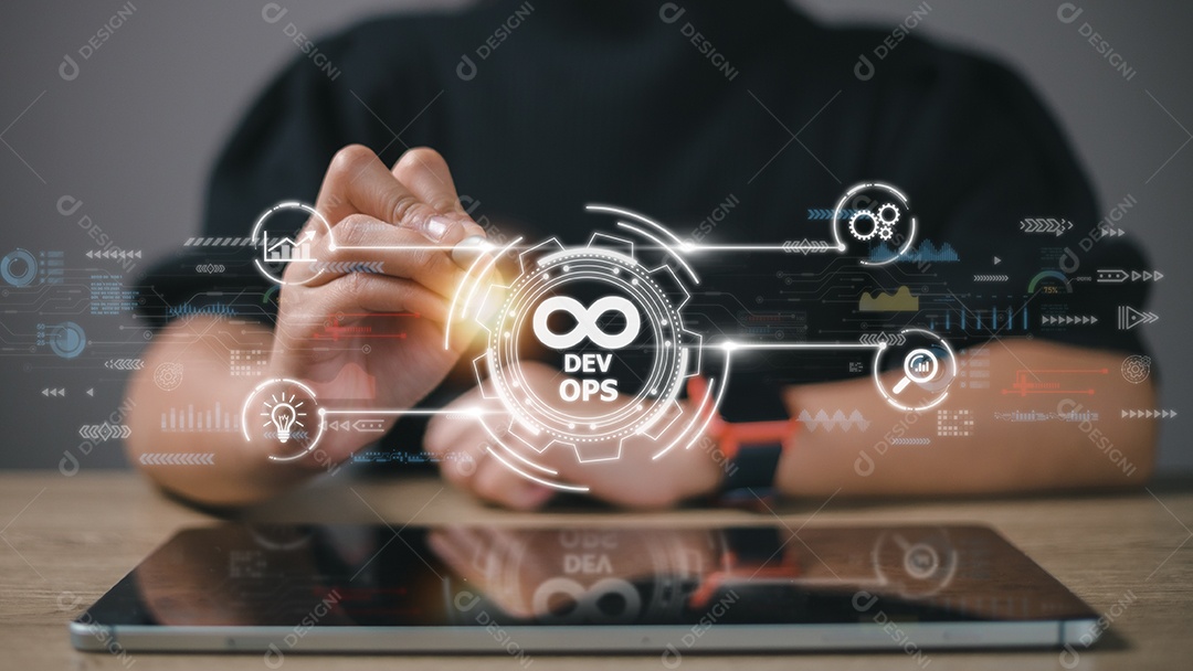 Conceito de DevOps, desenvolvimento de software e operações de TI, programação ágil