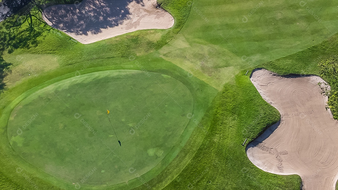 Vista de alto ângulo Fotografia aérea do campo de golfe