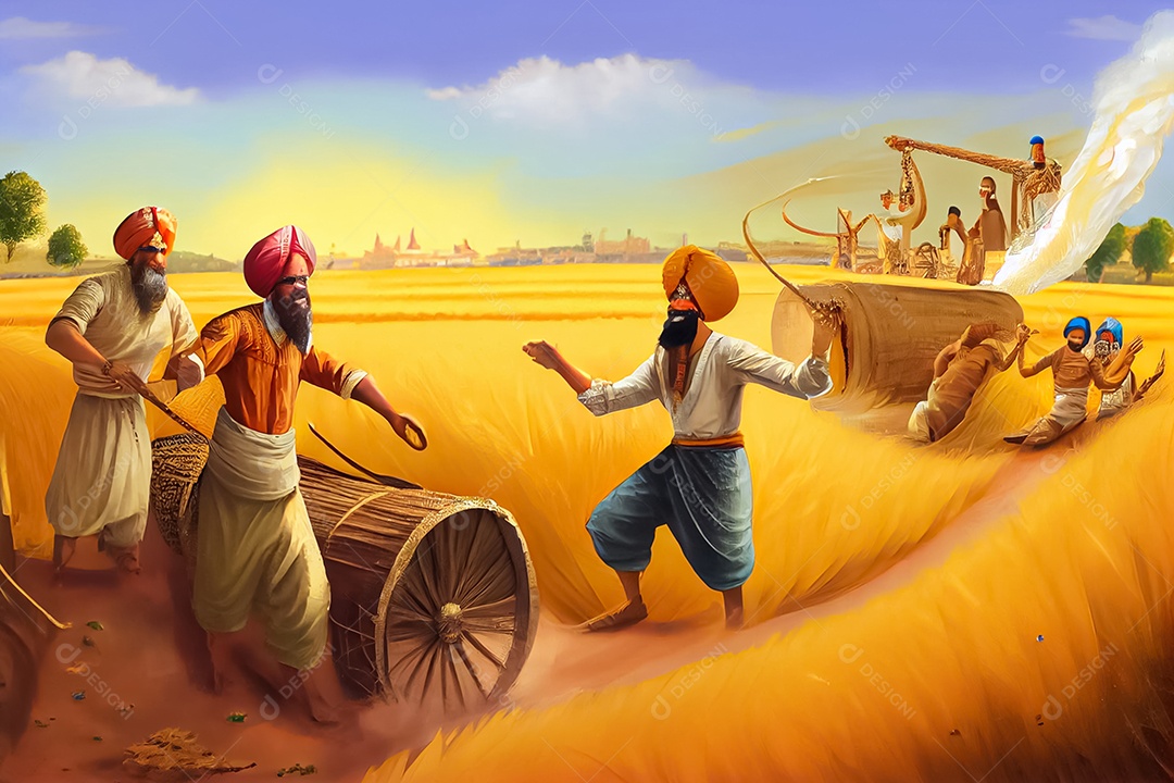 Baisakhi, o Festival da Colheita de Ano Novo Sikh e Punjabi, nascimento de Khalsa