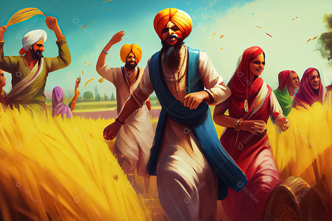 Baisakhi, o Festival da Colheita de Ano Novo Sikh e Punjabi, nascimento de Khalsa