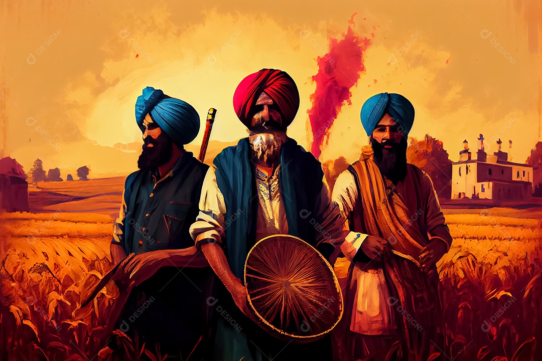 Baisakhi, o Festival da Colheita de Ano Novo Sikh e Punjabi, nascimento de Khalsa