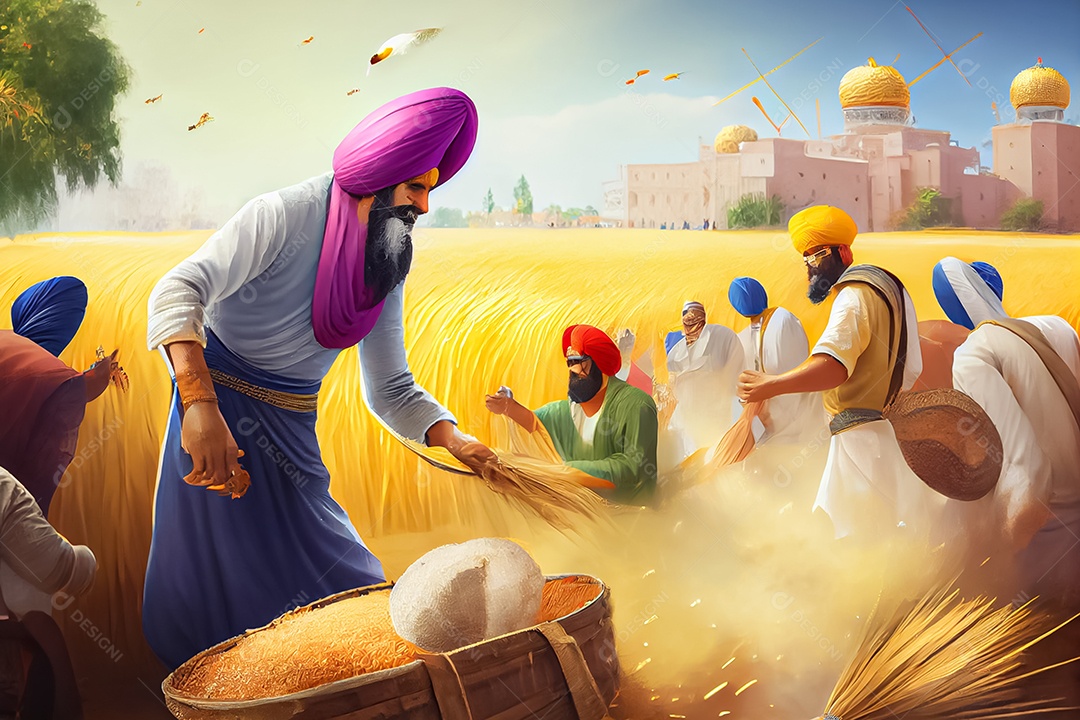 Baisakhi, o Festival da Colheita de Ano Novo Sikh e Punjabi, nascimento de Khalsa