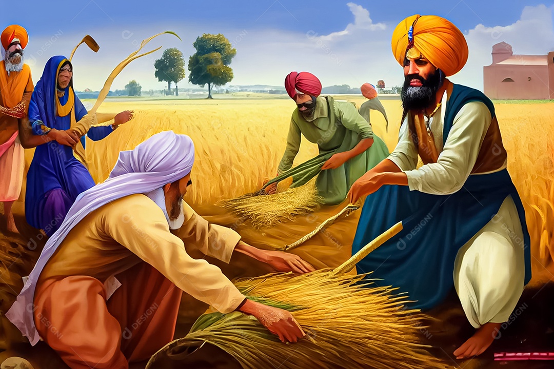 Baisakhi, o Festival da Colheita de Ano Novo Sikh e Punjabi, nascimento de Khalsa