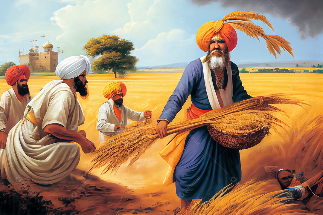 Baisakhi, o Festival da Colheita de Ano Novo Sikh e Punjabi, nascimento de Khalsa