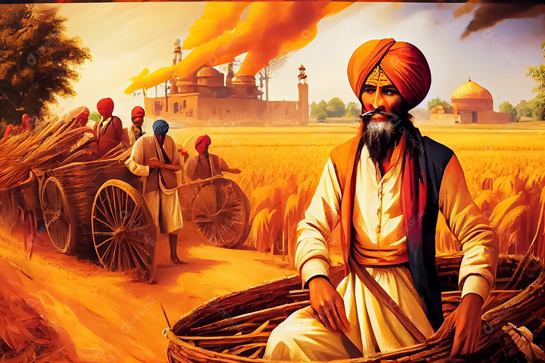 Baisakhi, o Festival da Colheita de Ano Novo Sikh e Punjabi, nascimento de Khalsa