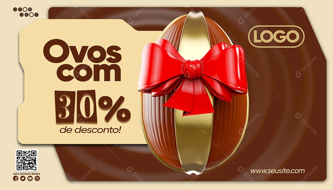 Ovos Com 30% de Desconto Venha Conferir Social Media PSD Editável