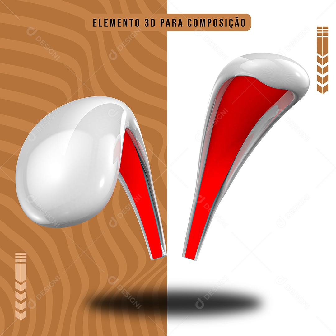 Elemento 3D Para Composição Orelhas de Coelho PNG Transparente
