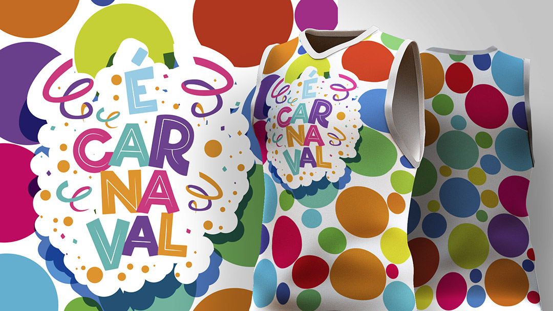 Abadá de Carnaval Estampa de Camisa Colorida Ai + EPS