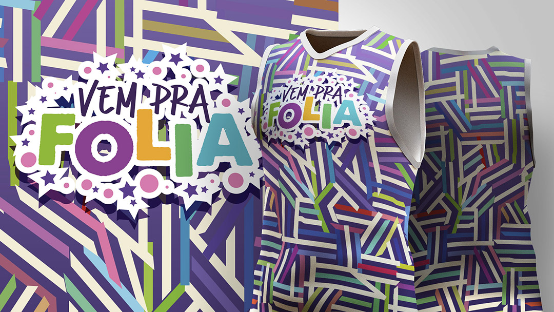 Abadá de Carnaval Estampa de Camisa Colorida Ai + EPS