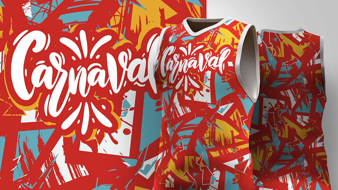 Abadá de Carnaval Estampa de Camisa Vermelho Ai + EPS