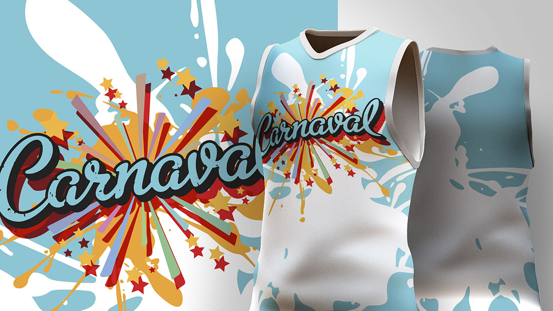 Abadá de Carnaval Estampa de Camisa Colorida Ai + EPS