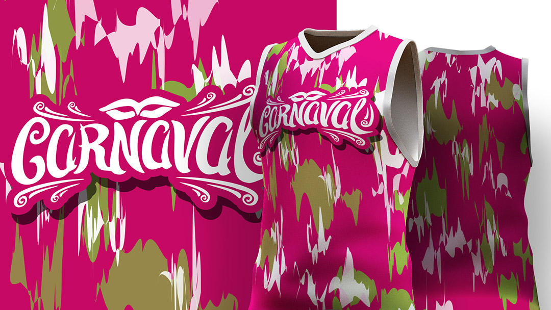 Abadá de Carnaval Estampa de Camisa Rosa Ai + EPS