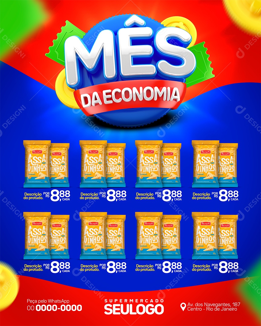 Encarte Mês da Economia Social Media PSD Editável