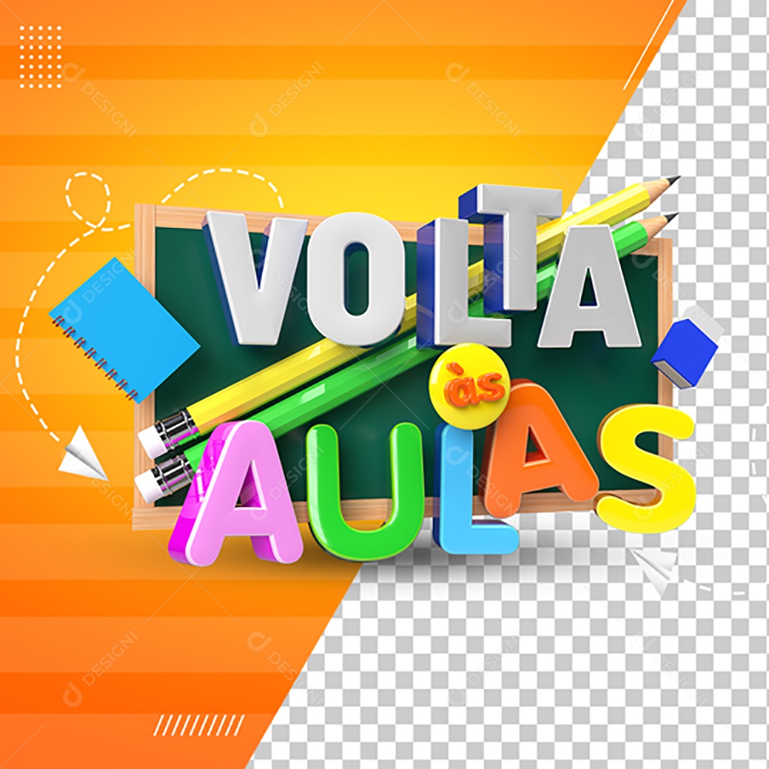 3D Stamp For Composition Back To School PSD