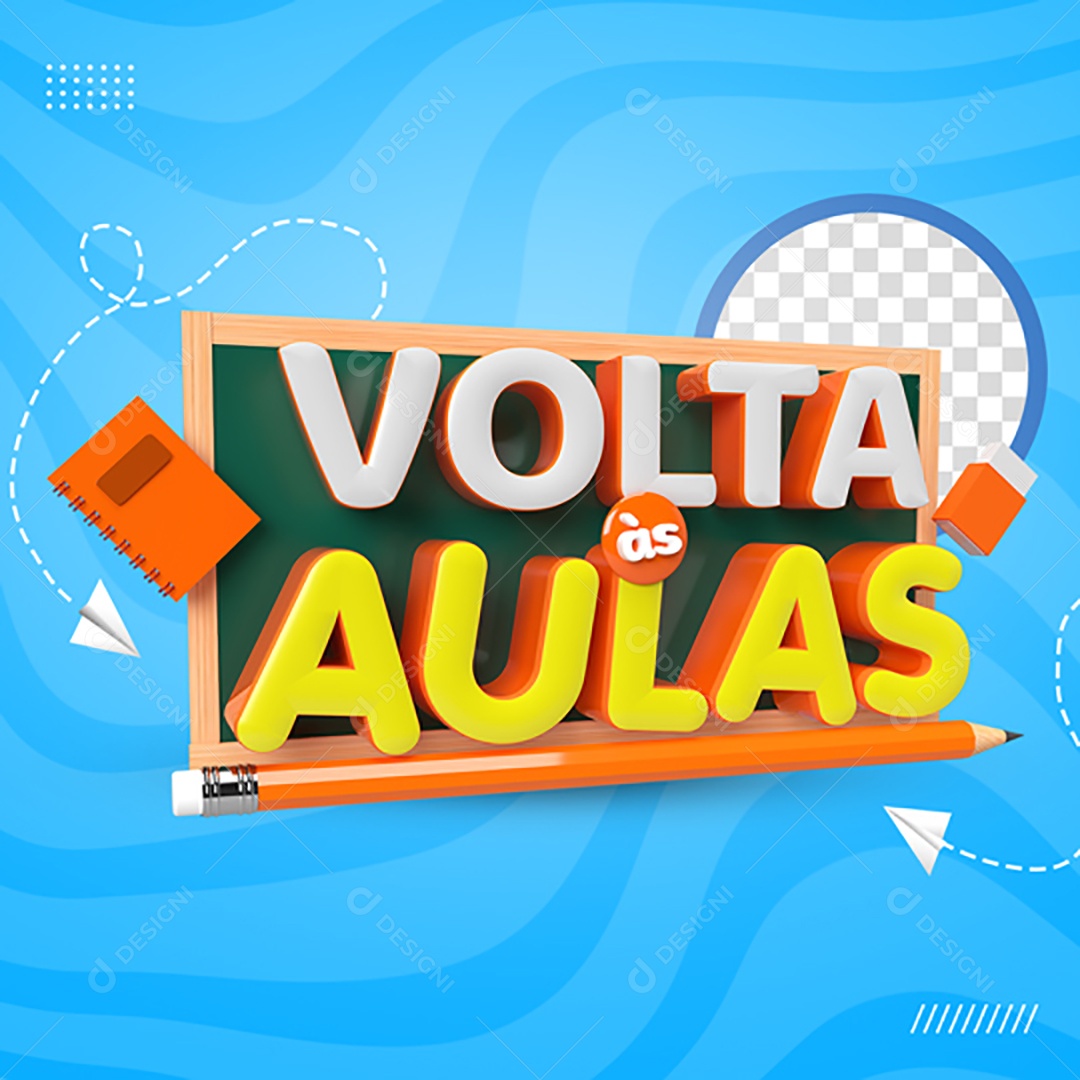 3D Stamp For Composition Back To School PSD