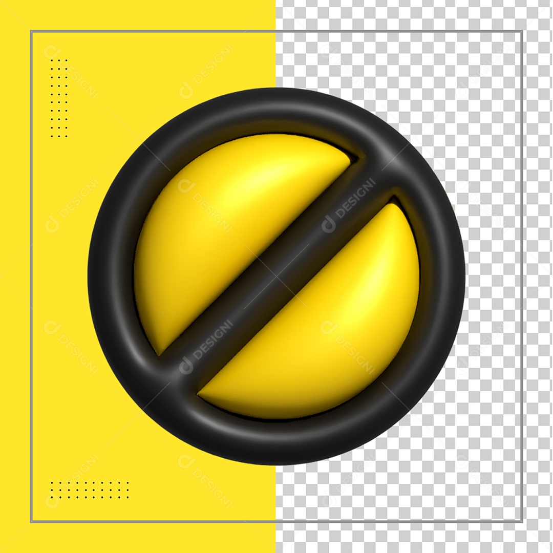 Elemento 3D Para Composição Ícone Bloqueado ou Proibido PSD