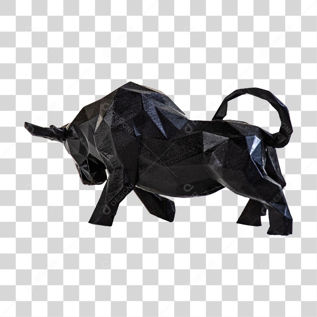 Objeto 3D Estatua de Touro Para Composição PNG Transparente
