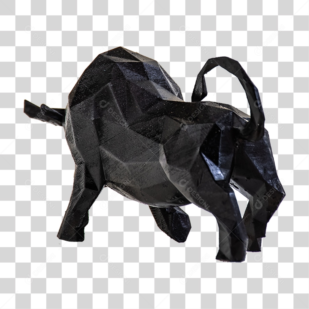 Objeto 3D Estatua de Touro Para Composição PNG Transparente