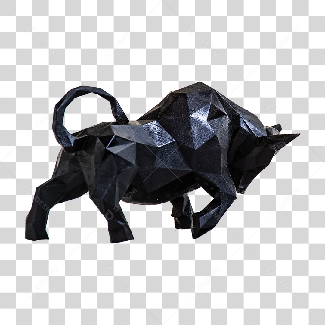 Objeto 3D Estatua de Touro Para Composição PNG Transparente