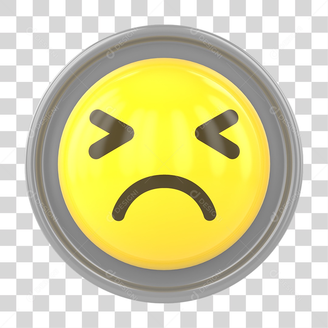Elemento 3D Emoji com Carinha Triste Para Composição PNG Transparente