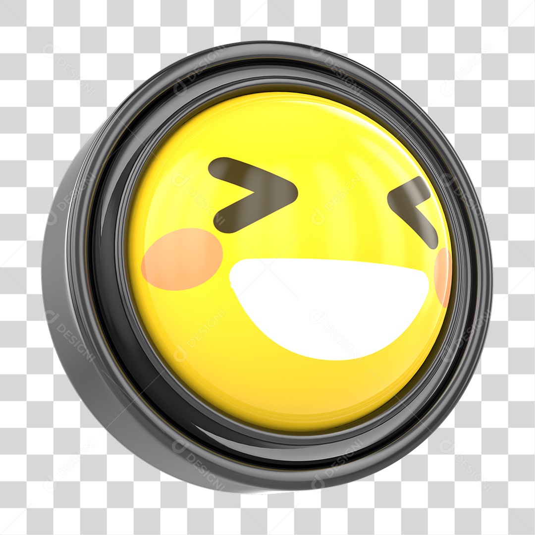 Elemento 3D Emoji com Carinha Alegre Para Composição PNG Transparente