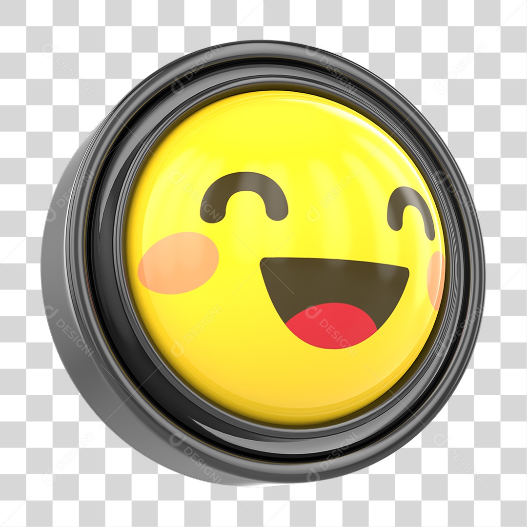 Elemento 3D Emoji com Carinha Alegre Para Composição PNG Transparente
