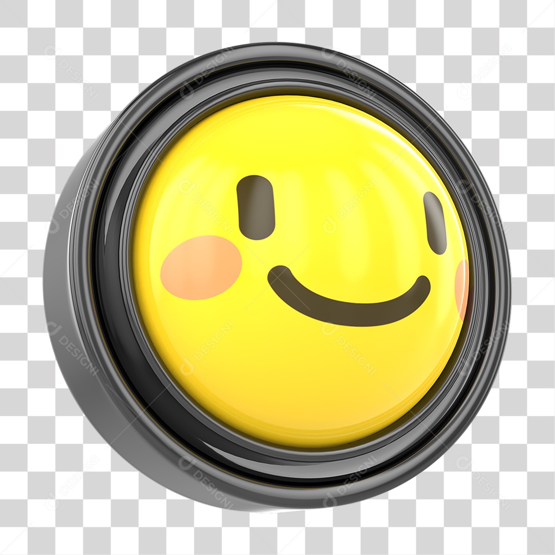 Elemento 3D Emoji com Carinha Alegre Para Composição PNG Transparente