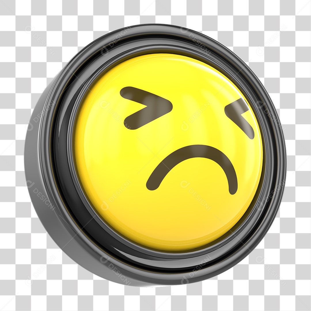 Elemento 3D Emoji com Carinha Triste Para Composição PNG Transparente