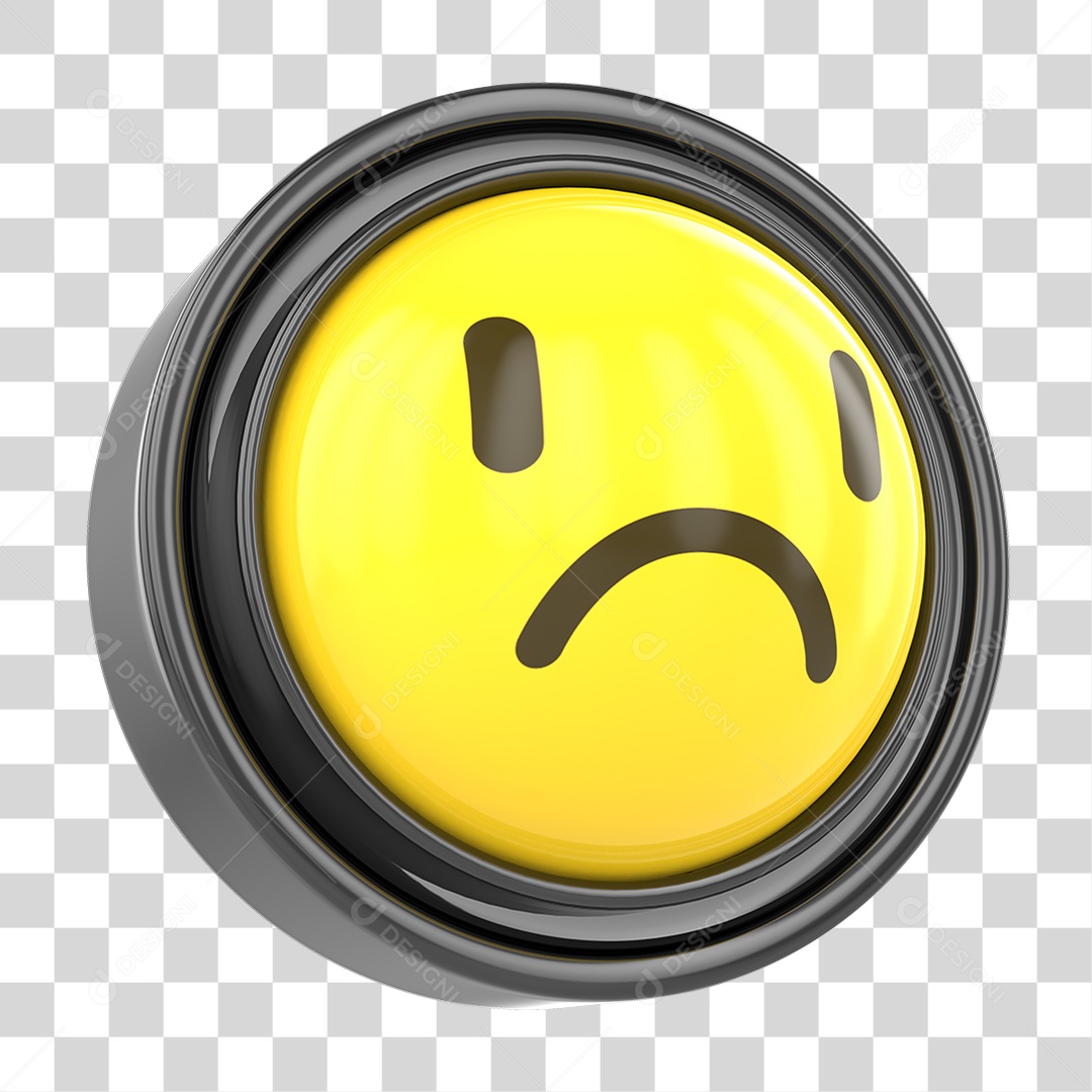 Elemento 3D Emoji com Carinha Triste Para Composição PNG Transparente