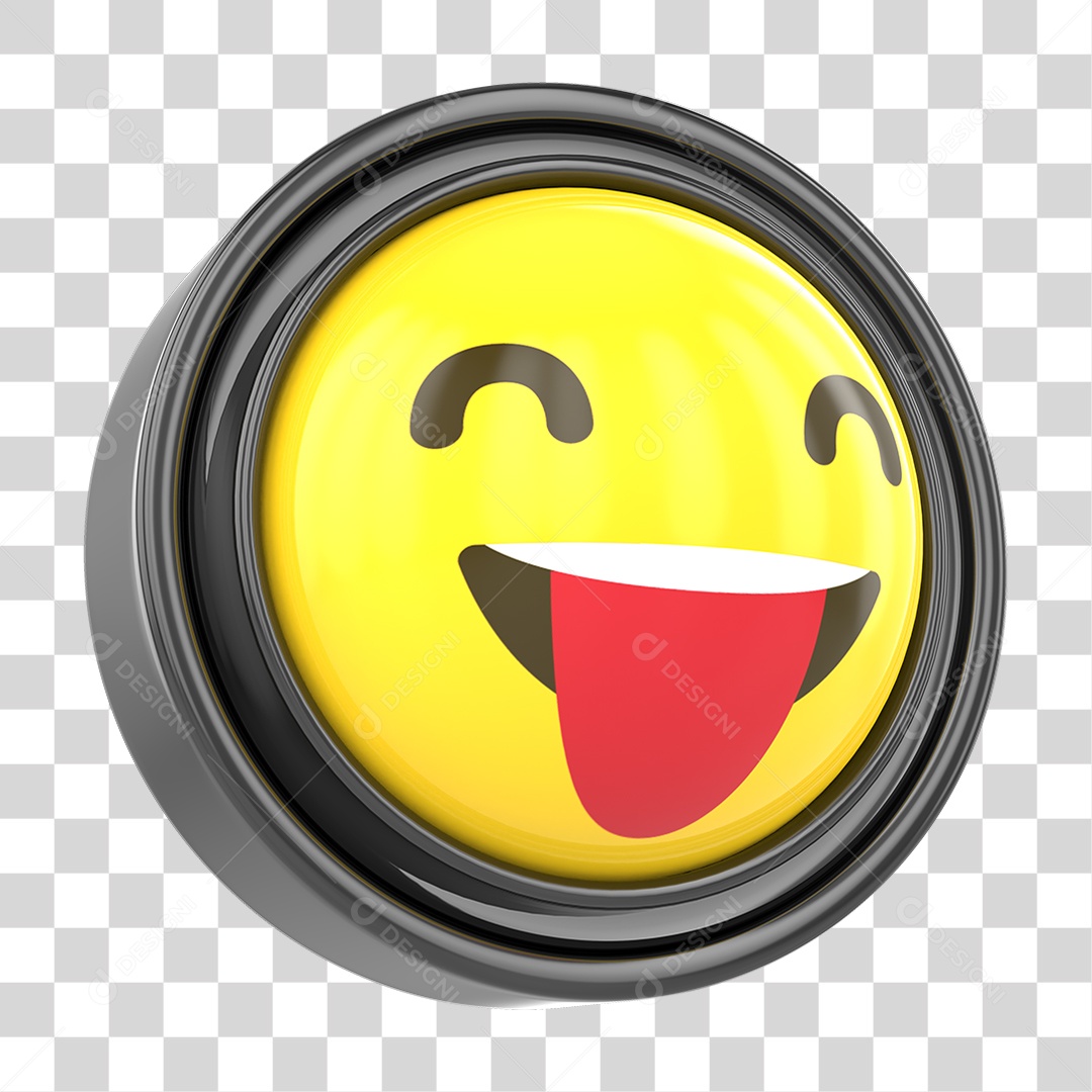 Elemento 3D Emoji com Carinha Feliz Para Composição PNG Transparente